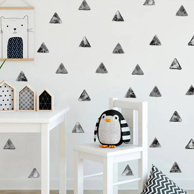 Baby Boys Triangles Wall Sticker For Kids Room Baby Boys Room Decorative Stickers Nursery Bedroom Kids Wall Stickers Home Decor - Gathering Littles