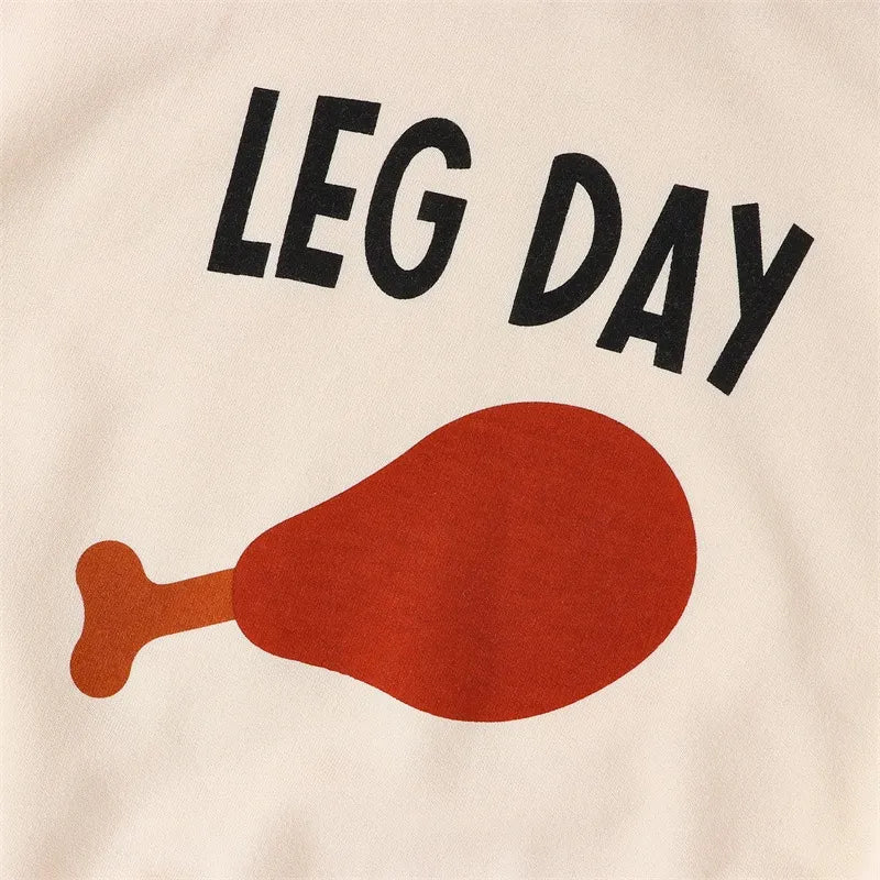 Thanksgiving Day &quot;Leg Day&quot; Long-Sleeved Onesie - Gathering Littles