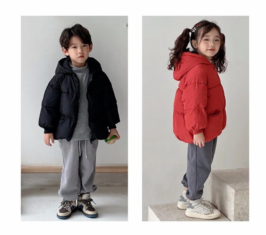 2-6Y Kids Girls Boys Autumn Winter Jackets Coat Children Down Cotton Padded Baby Jacket Plus Velvet Warm Jacket Boy Top Clothes - Gathering Littles