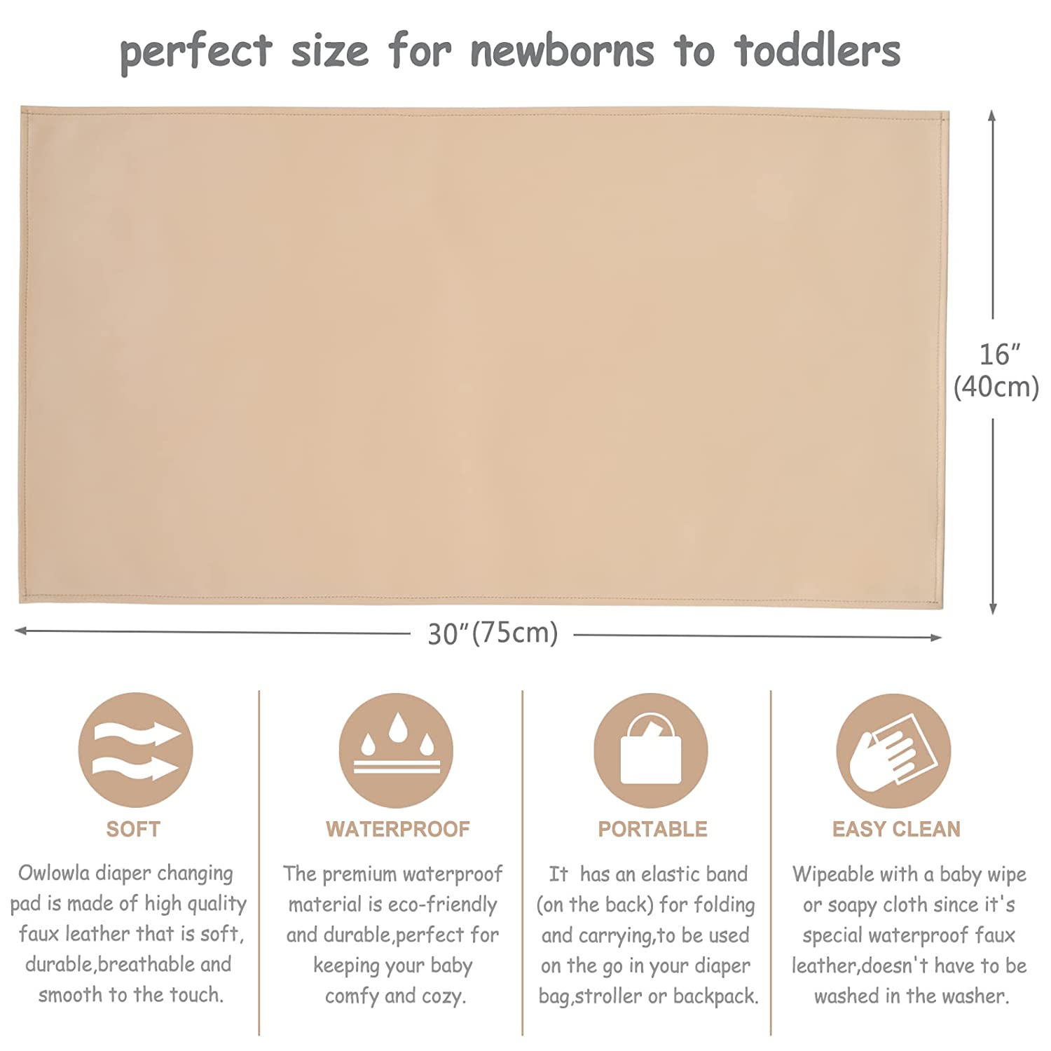 Portable Baby Changing Mat - Faux Leather - Gathering Littles