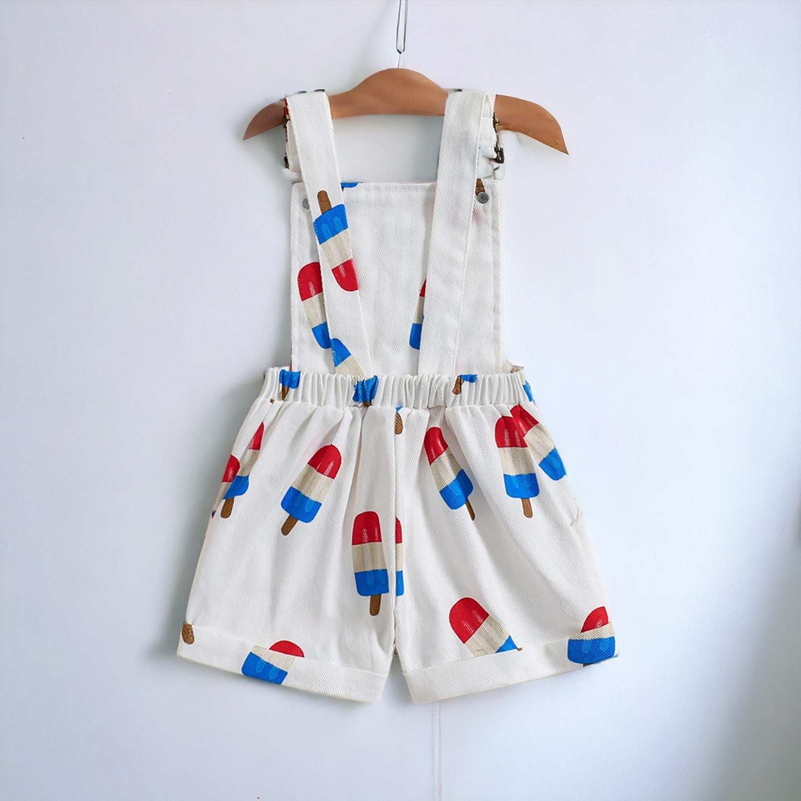 July 4th Ice Pop Denim Overalls Toddler