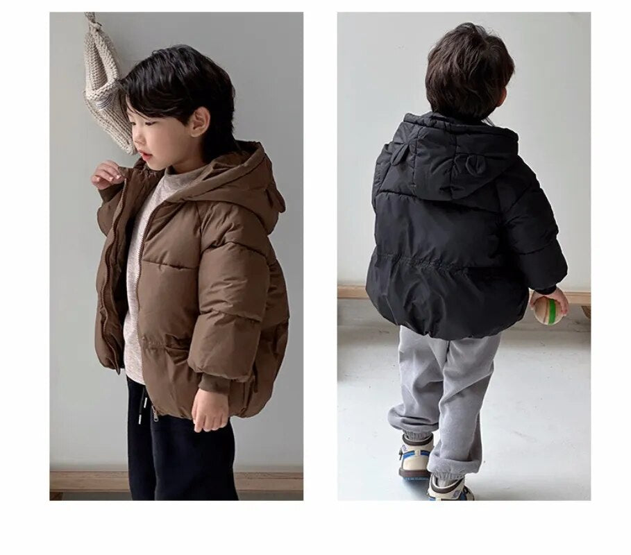 2-6Y Kids Girls Boys Autumn Winter Jackets Coat Children Down Cotton Padded Baby Jacket Plus Velvet Warm Jacket Boy Top Clothes - Gathering Littles