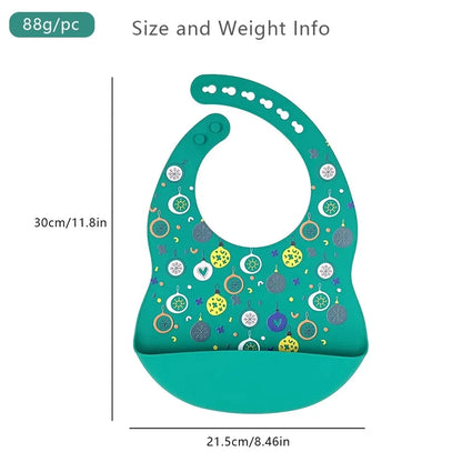 Silicone Baby Christmas Bibs With Pocket - Gathering Littles