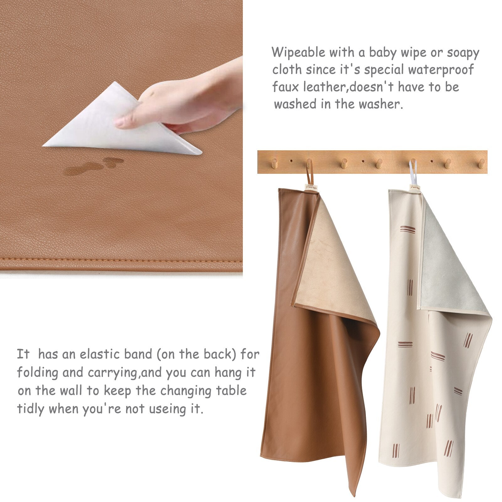 Portable Baby Changing Mat - Faux Leather - Gathering Littles