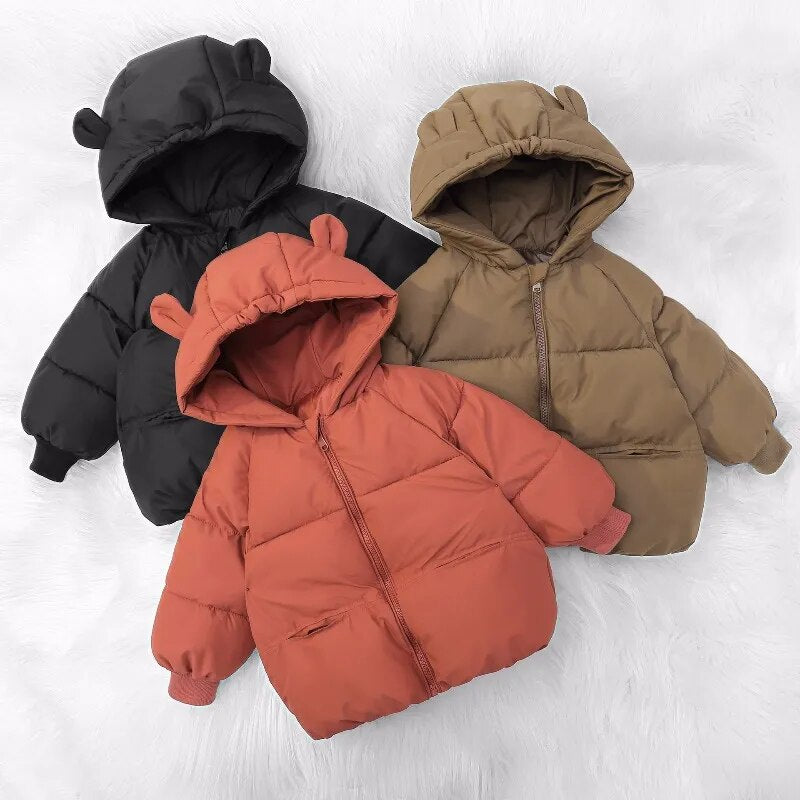 2-6Y Kids Girls Boys Autumn Winter Jackets Coat Children Down Cotton Padded Baby Jacket Plus Velvet Warm Jacket Boy Top Clothes - Gathering Littles