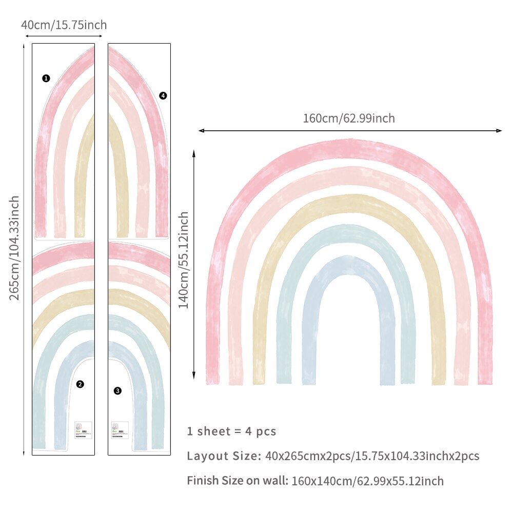 Watercolor Rainbow Nursery Wall Decals - Gathering Littles