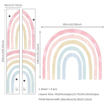 Watercolor Rainbow Nursery Wall Decals - Gathering Littles