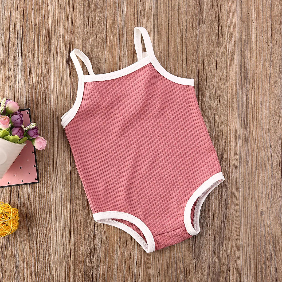 Baby Toddler Girl Ribbed Knit Bathing Suit