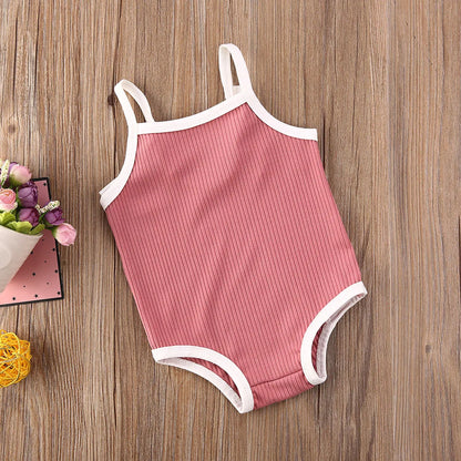 Baby Toddler Girl Ribbed Knit Bathing Suit