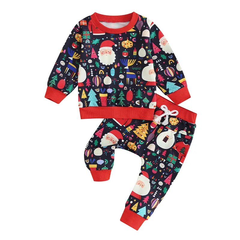 Toddler Christmas Outfit - Long Sleeve Sweatshirt and Pants Set - Gathering Littles