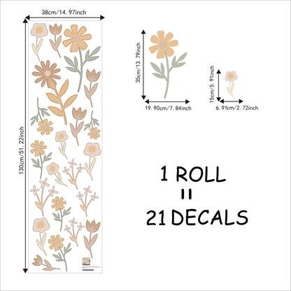 Funlife® Boho Flower Wall Decals Peel and Stick Self Adhesive Wall Stickers for Nursery Baby Room Wall Decor - Gathering Littles