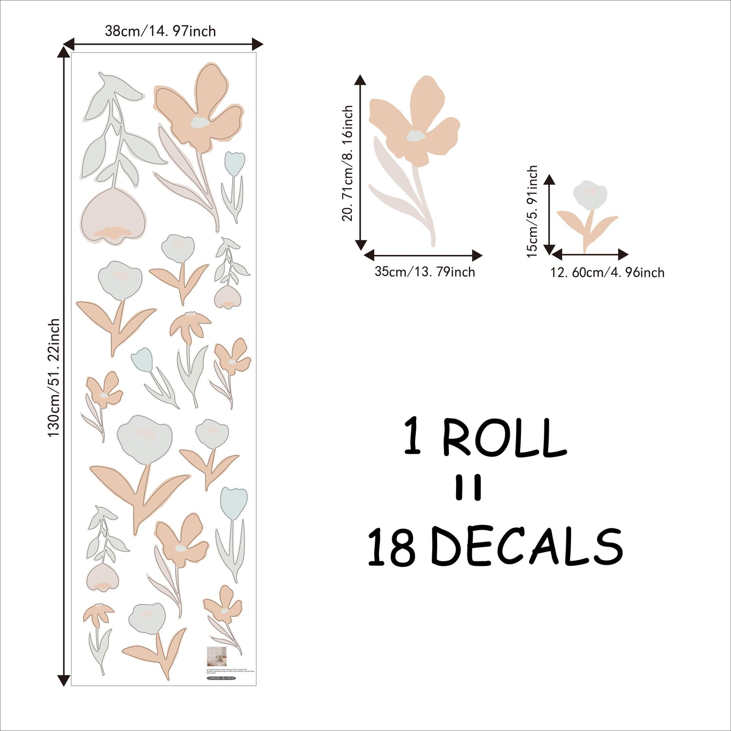 Funlife® Boho Flower Wall Decals Peel and Stick Self Adhesive Wall Stickers for Nursery Baby Room Wall Decor - Gathering Littles