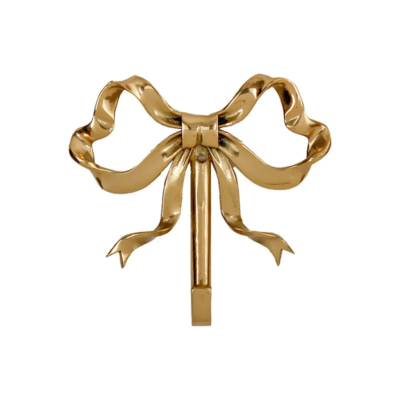 Nordic Retro Clothes Hook Coat Hook Bedroom Porch Bathroom Decoration Luxury Solid Brass Bow Shape Wall Hook - Gathering Littles