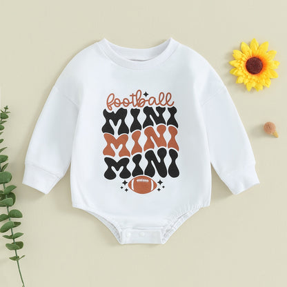 Infant Baby Game Sweatshirt Jumpsuit Cartoon Letter Print Long Sleeve Cotton Bodysuits Romper Toddler Baby Boys Clothes Tops - Gathering Littles