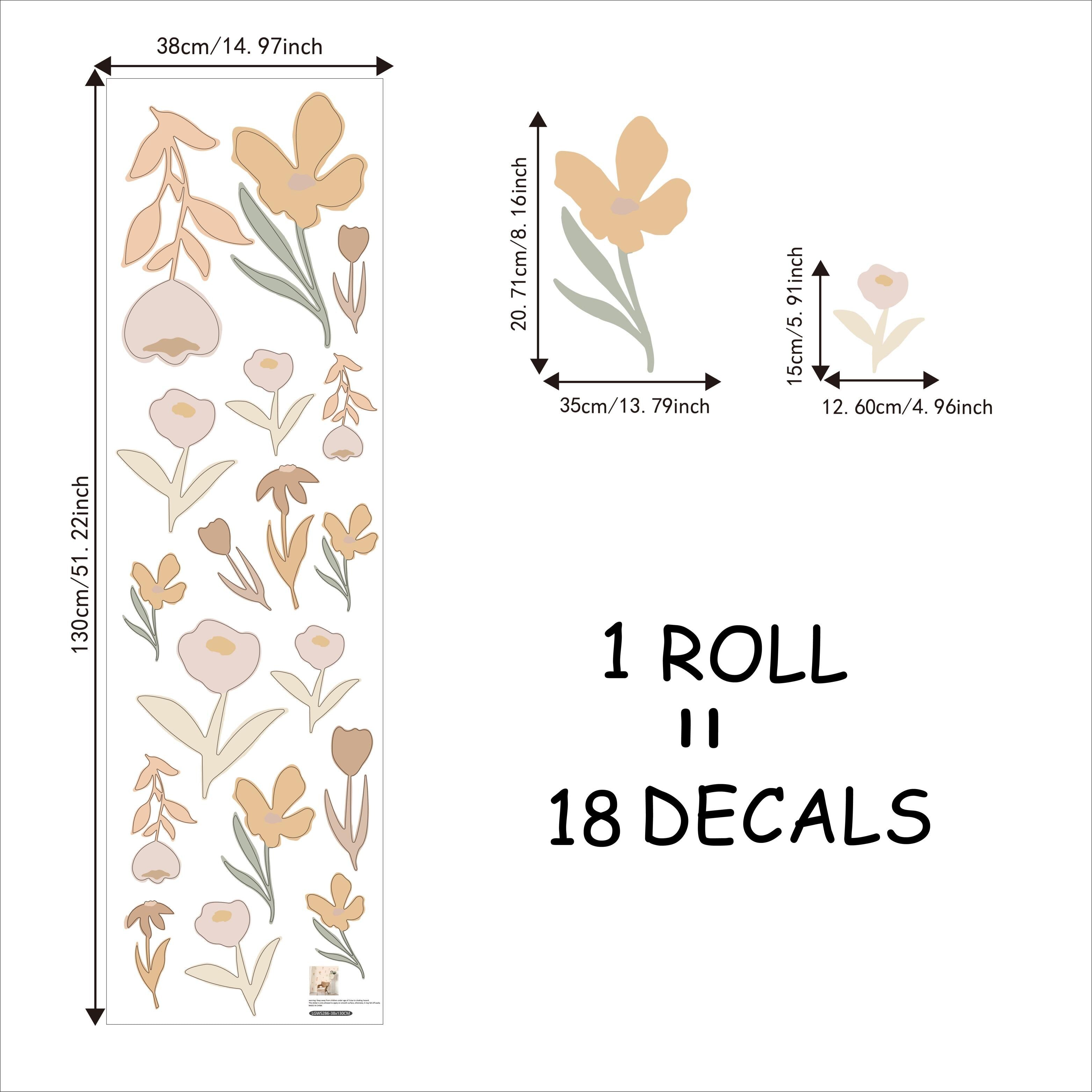 Funlife® Boho Flower Wall Decals Peel and Stick Self Adhesive Wall Stickers for Nursery Baby Room Wall Decor - Gathering Littles