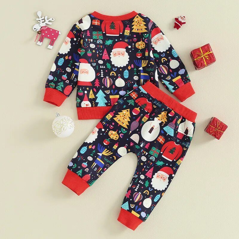 Toddler Christmas Outfit - Long Sleeve Sweatshirt and Pants Set - Gathering Littles