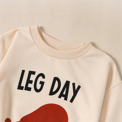 Thanksgiving Day &quot;Leg Day&quot; Long-Sleeved Onesie - Gathering Littles