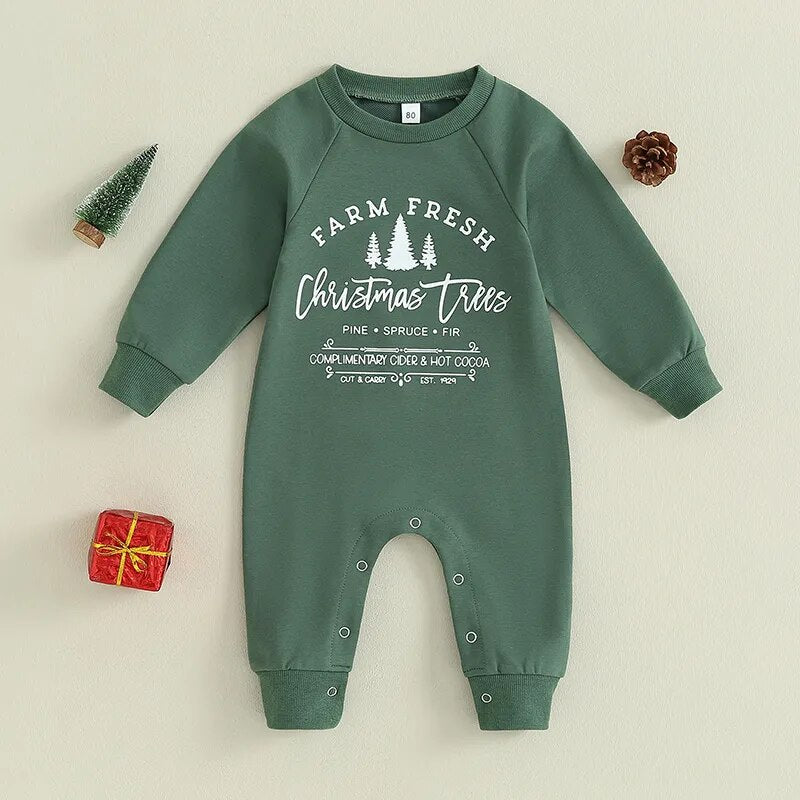 Christmas Tree Baby Onesie Jumpsuit - Gathering Littles