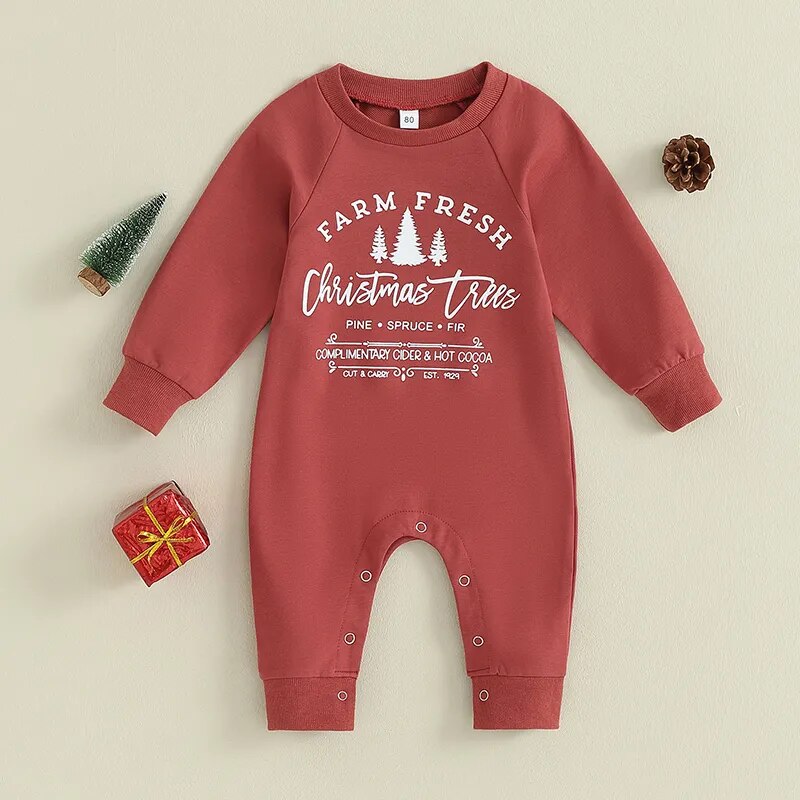 Christmas Tree Baby Onesie Jumpsuit - Gathering Littles