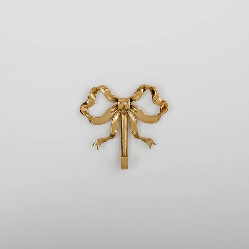 Nordic Retro Clothes Hook Coat Hook Bedroom Porch Bathroom Decoration Luxury Solid Brass Bow Shape Wall Hook - Gathering Littles