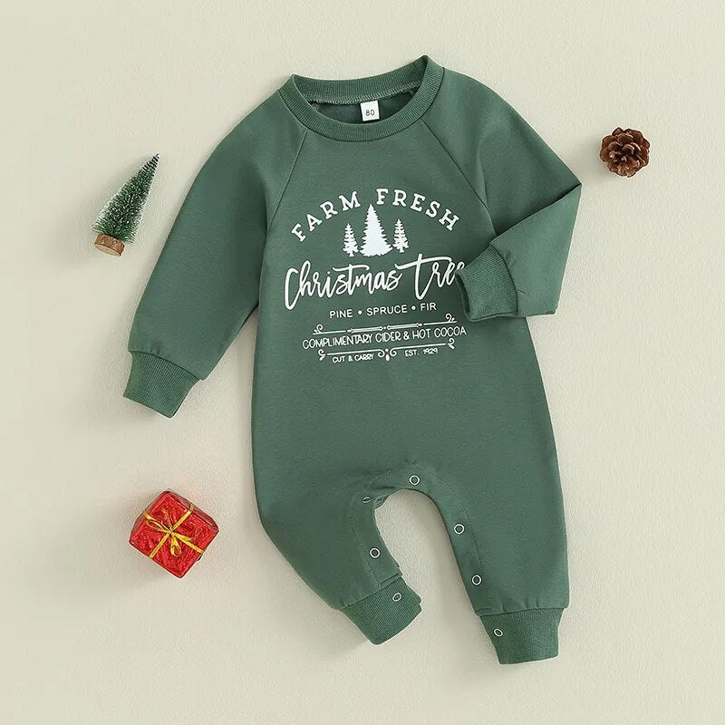 Christmas Tree Baby Onesie Jumpsuit - Gathering Littles