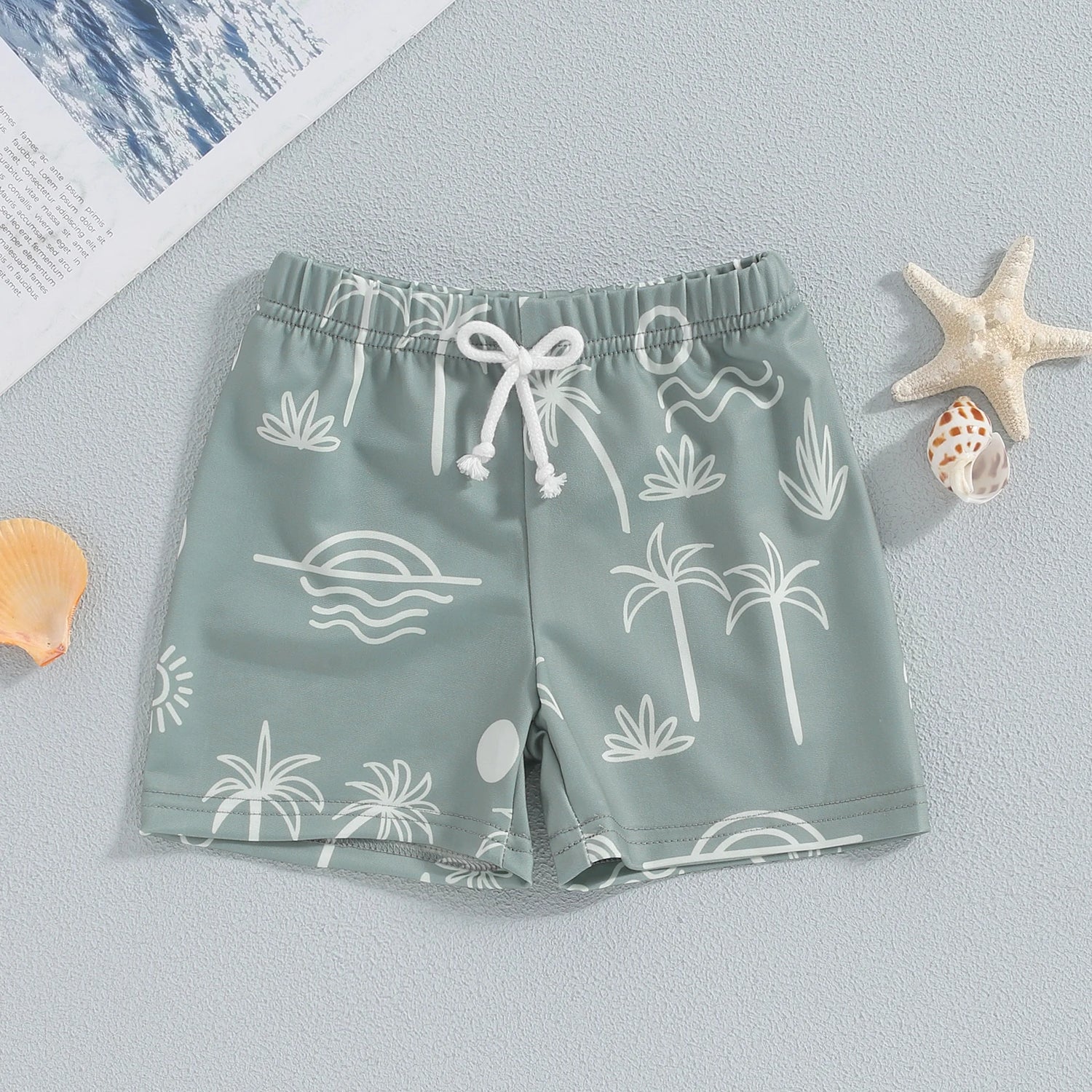 Toddler Boys Sea Shell Print Swim Shorts