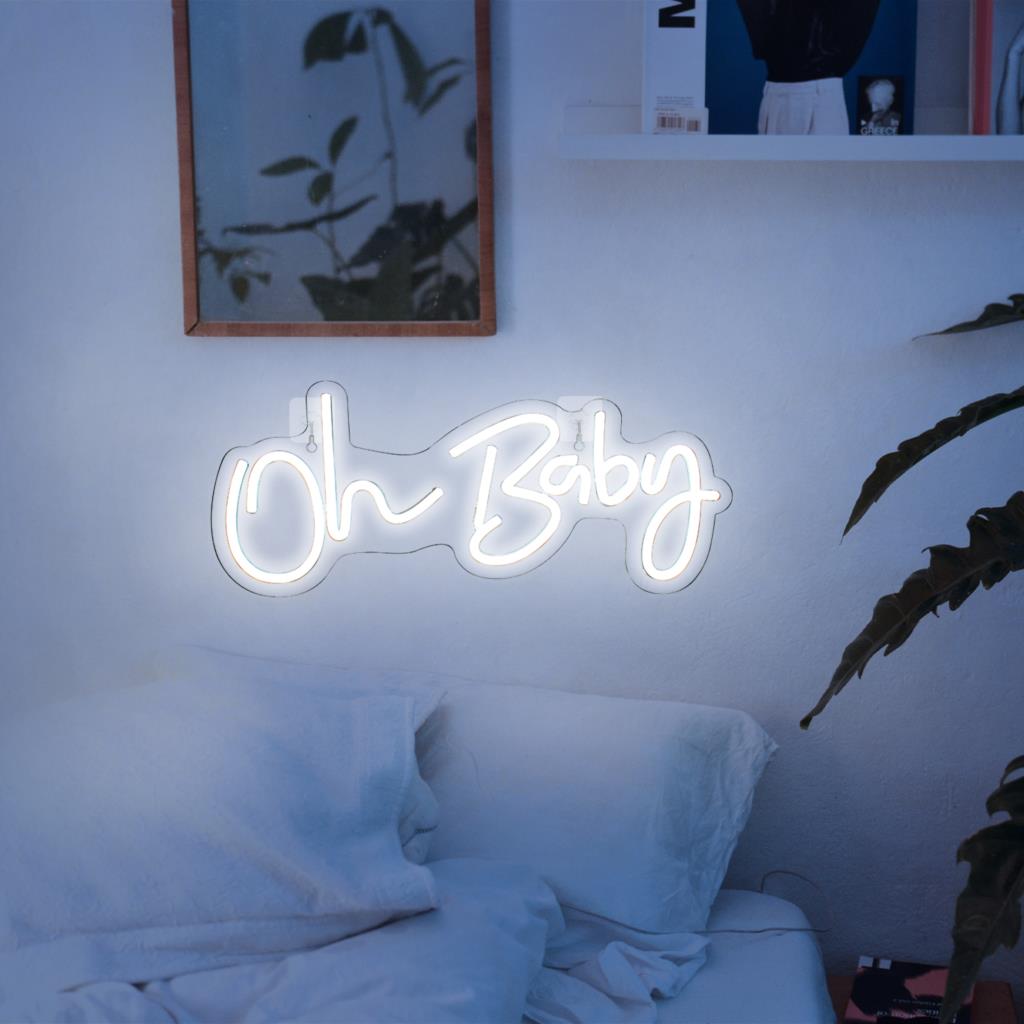 Oh Baby LED Neon Sign - Baby Shower Decor - Gathering Littles