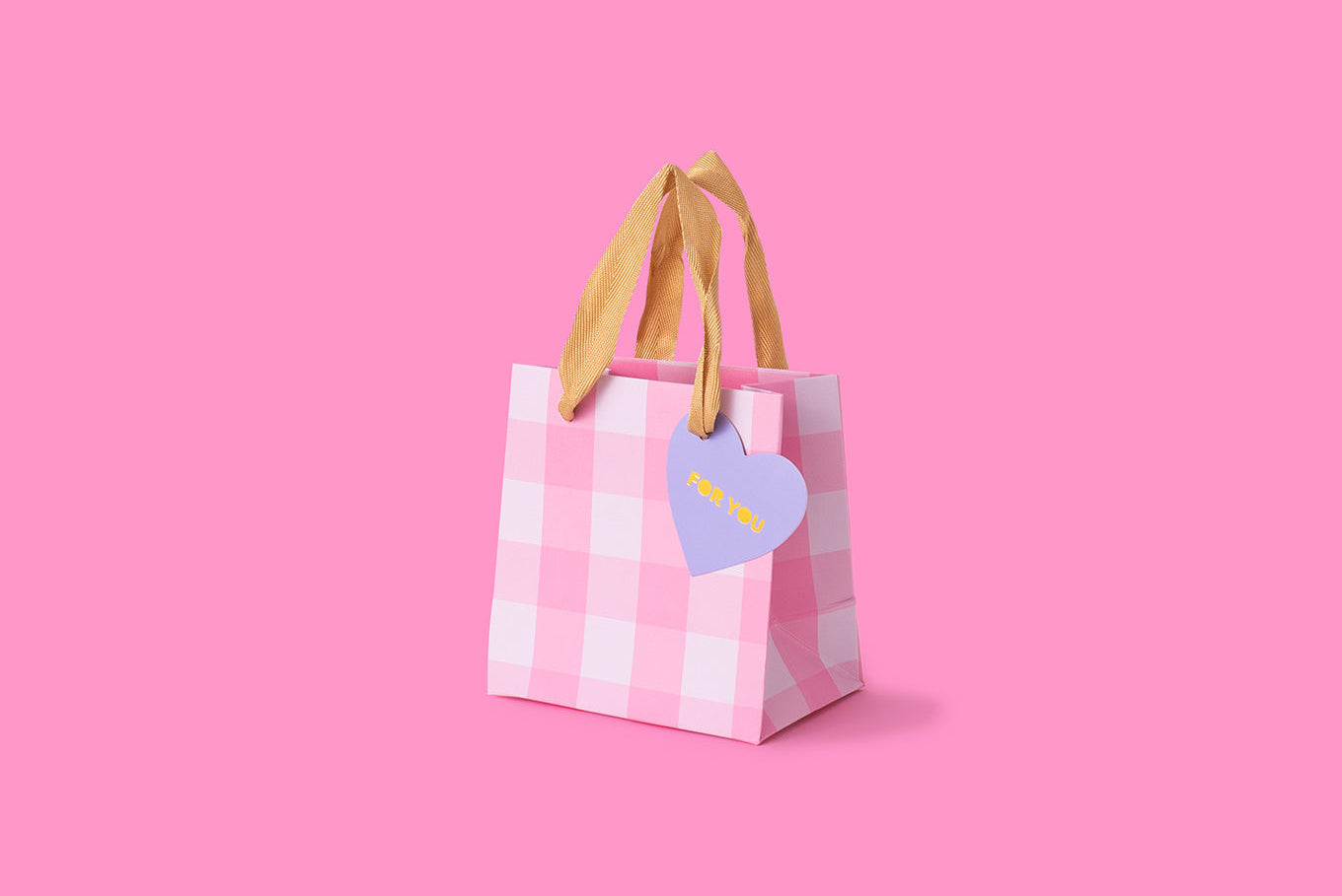Light Pink Gingham Gift Bags (2 Sizes)