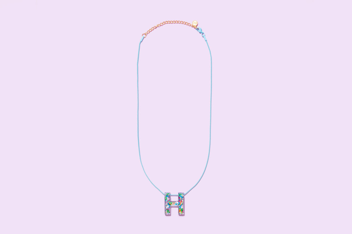 Colorful Confetti Letter Necklaces
