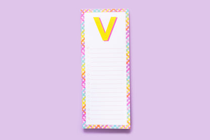Letter List Pads A-Z