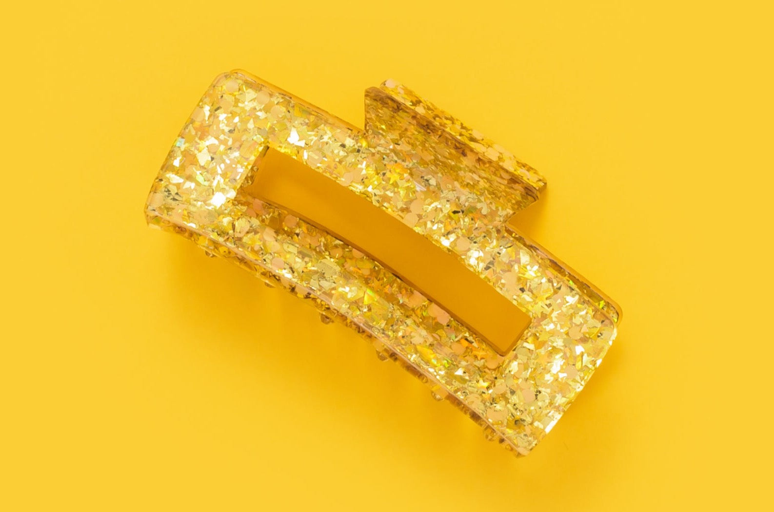 Yellow Confetti Claw Clip