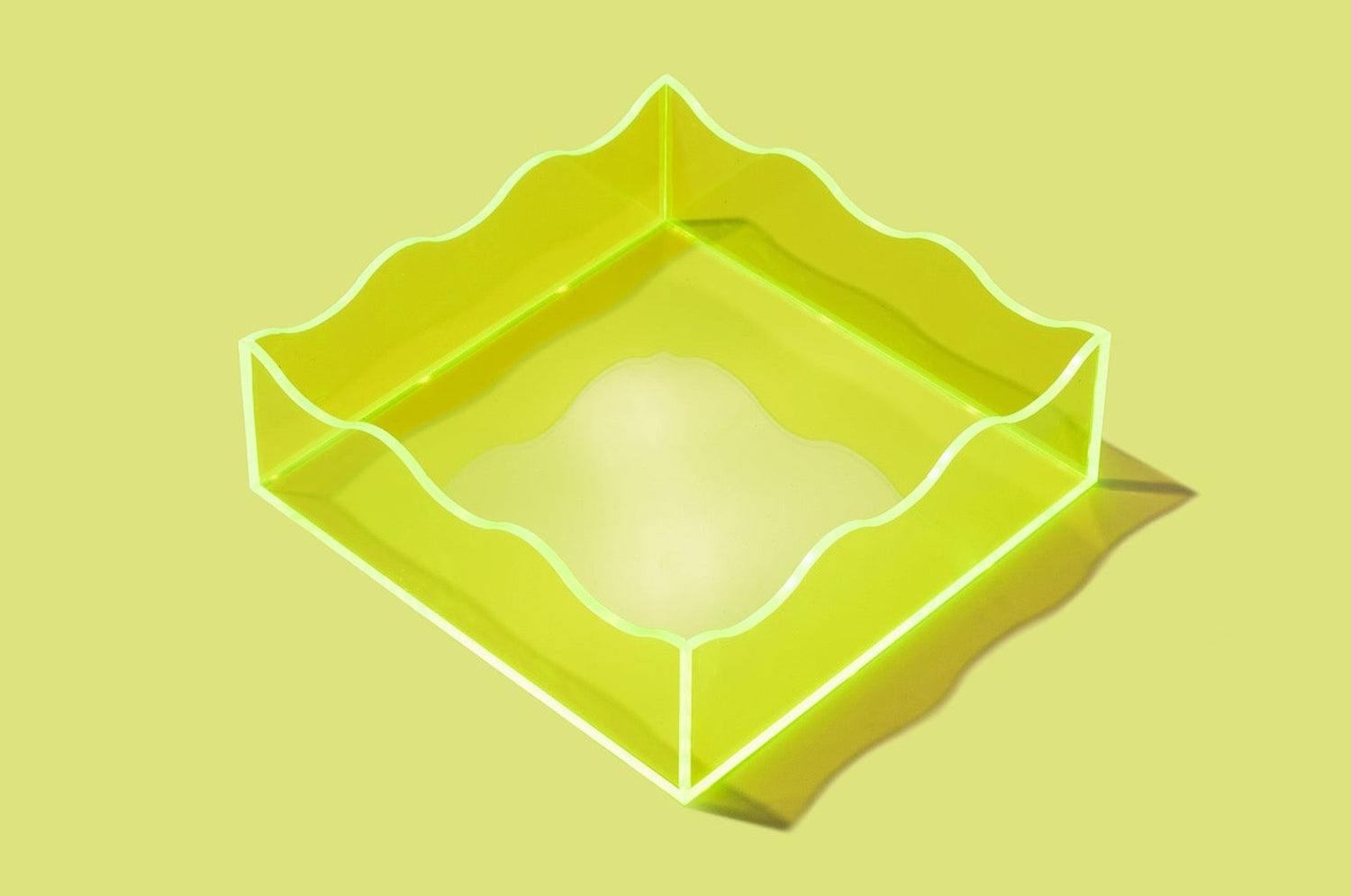 Green Square Wavy Tray