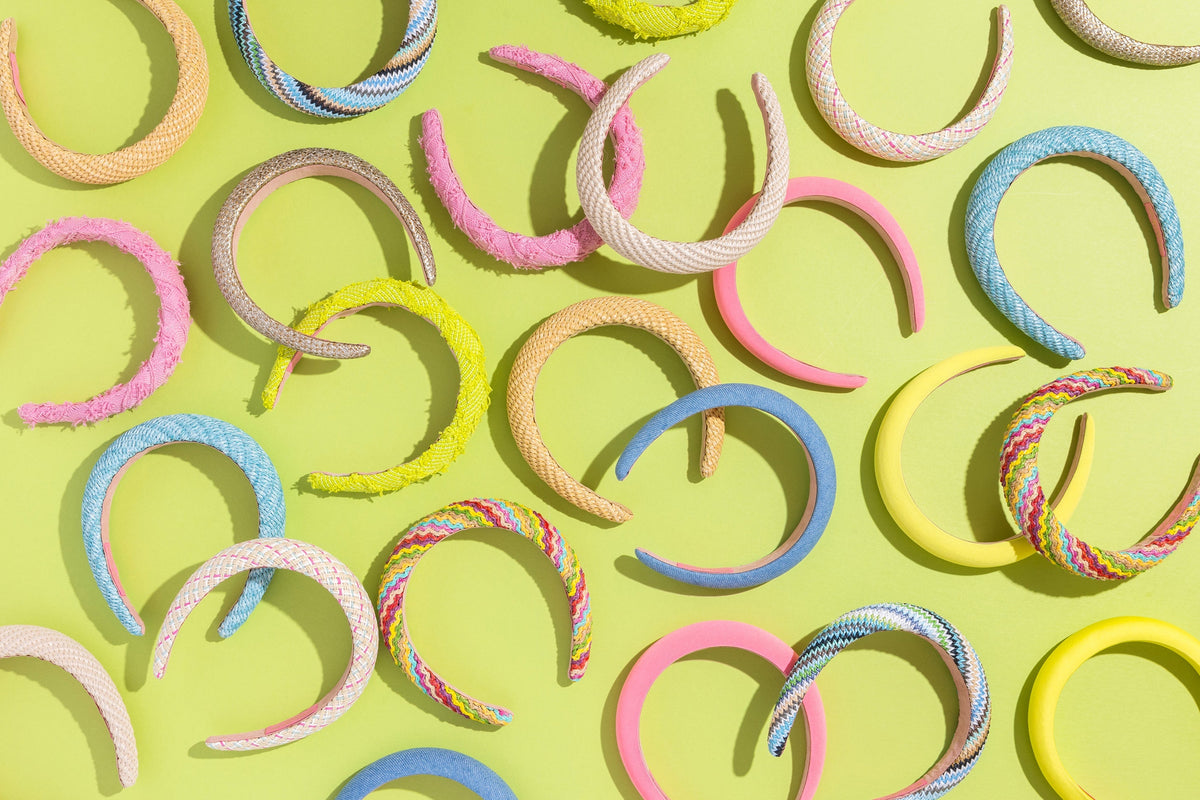 Lily Pink + Blue Rattan Headband