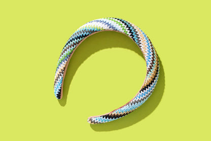 Mia Blue + Green Rattan Headband