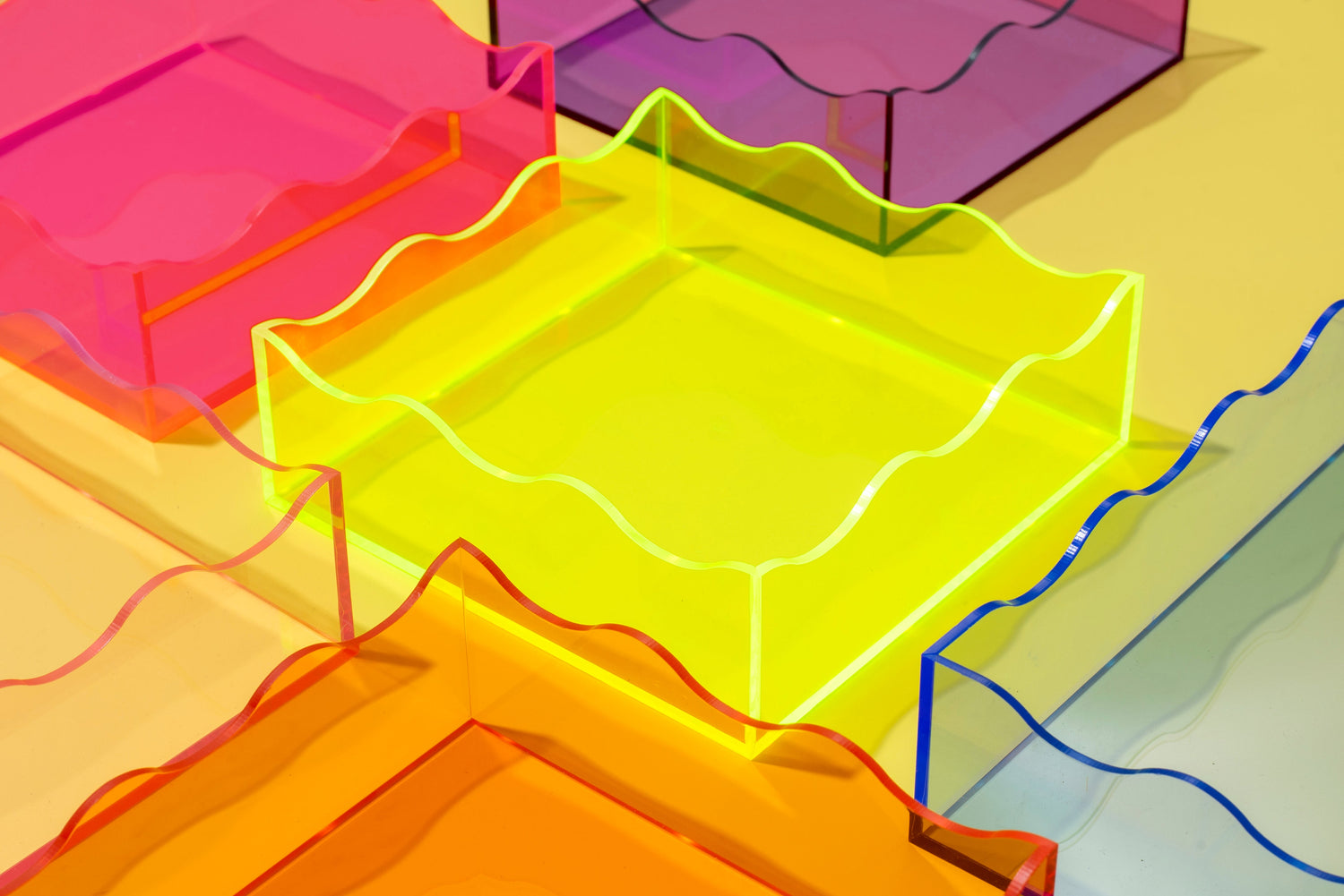 Green Square Wavy Tray