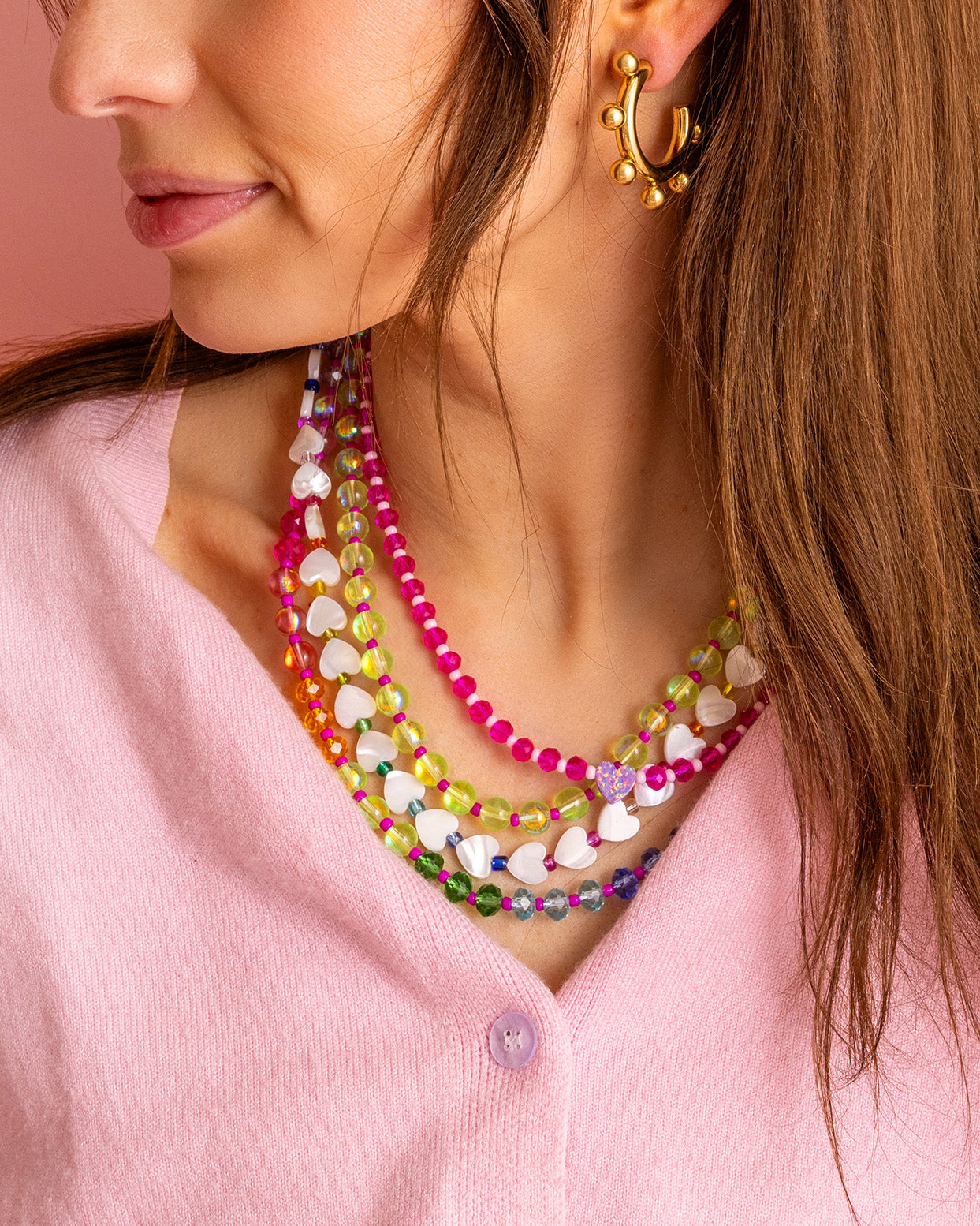 Kenzie Green + Pink Necklace