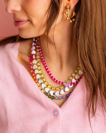 Kenzie Green + Pink Necklace