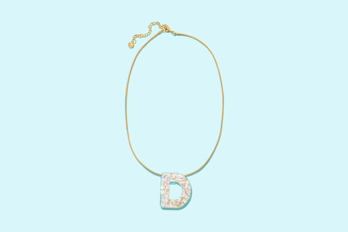 Pearl Confetti Letter Necklaces