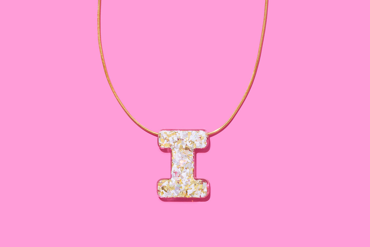 Pearl Confetti Letter Necklaces