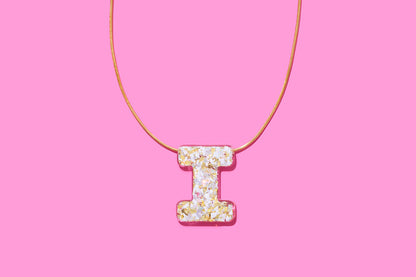 Pearl Confetti Letter Necklaces