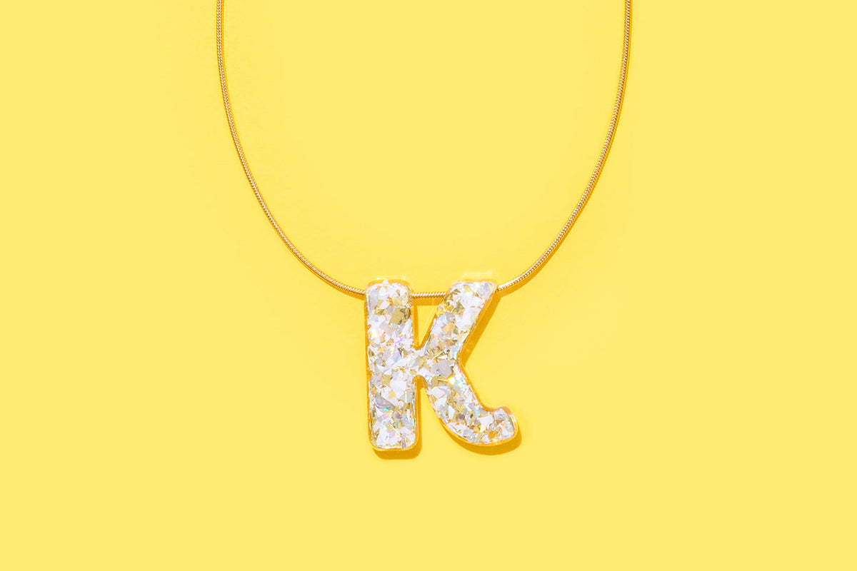 Pearl Confetti Letter Necklaces