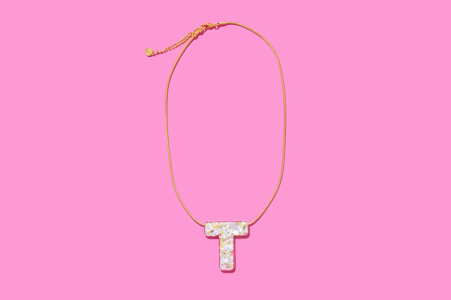Pearl Confetti Letter Necklaces