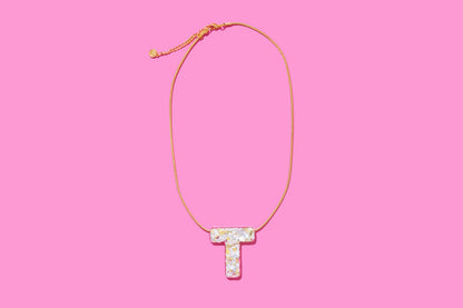 Pearl Confetti Letter Necklaces