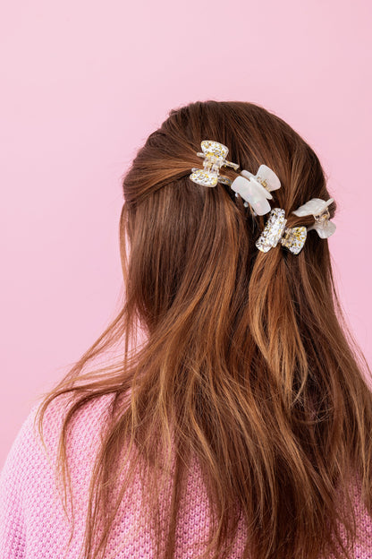For Fun - Pearl Confetti Mini Claw Clips