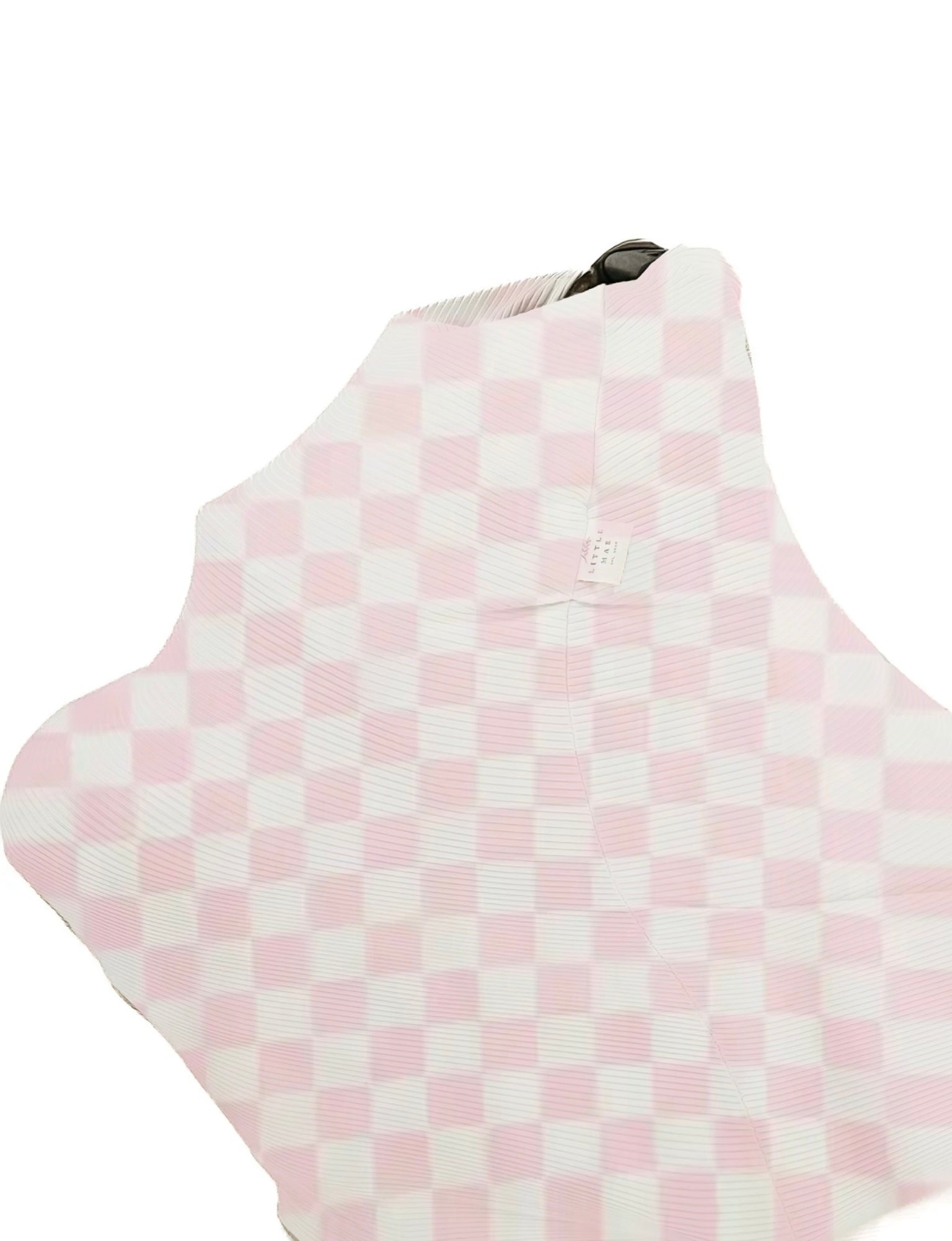 Sugar Pink &amp; White Checkered Carseat Cover