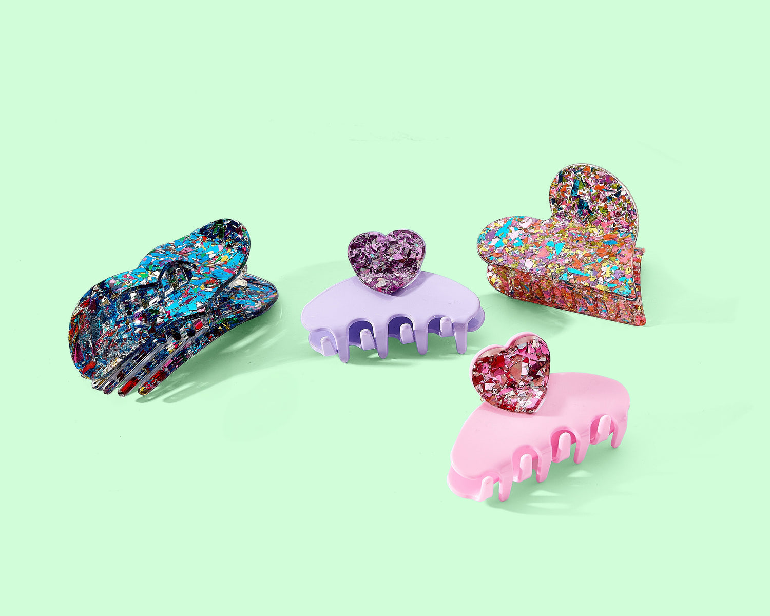 For Fun - Pink Heart Confetti Clip