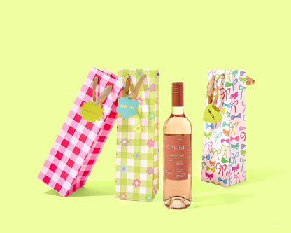 Gingham Flowers Gift Bags (3 sizes)