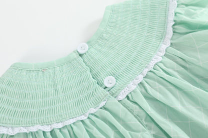 Aqua Daisy Smocked Bishop Dress