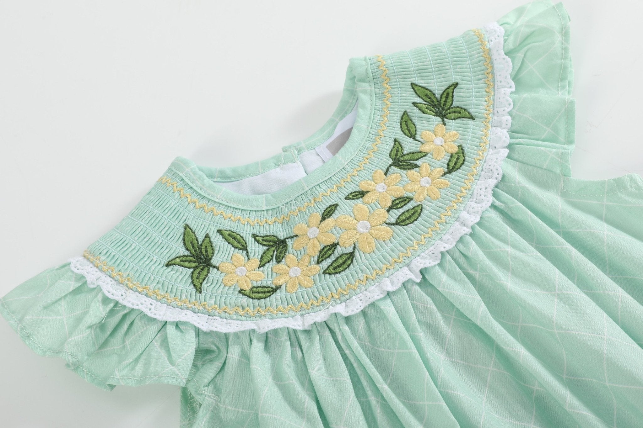 Aqua Daisy Smocked Romper