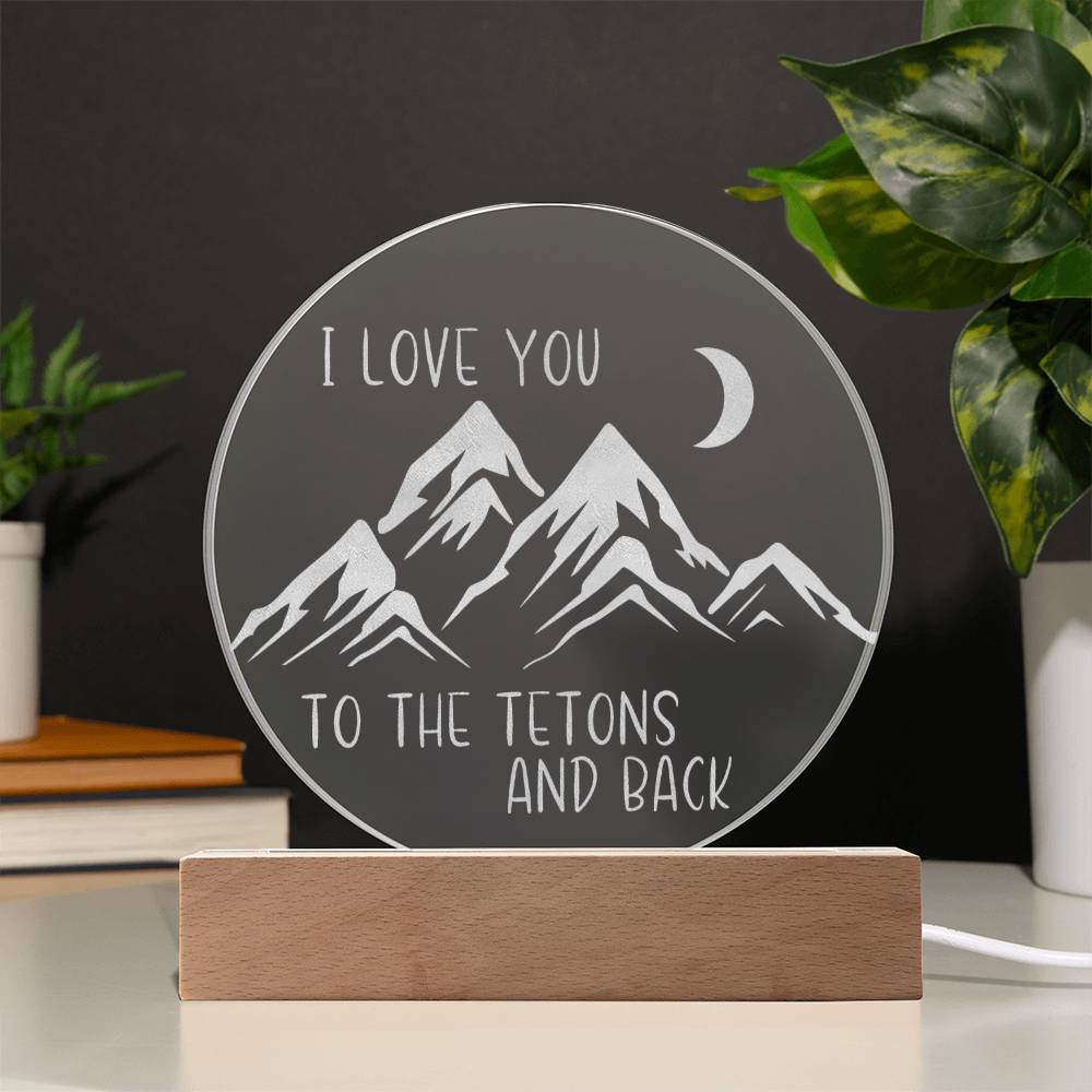 Teton Mountains Night Light, Grand Teton Bedroom LED Mountain Decor Sign, Light Up Sign, Daughter/Son Gift Sign, Boy Gift, Girl Gift - Gathering Littles